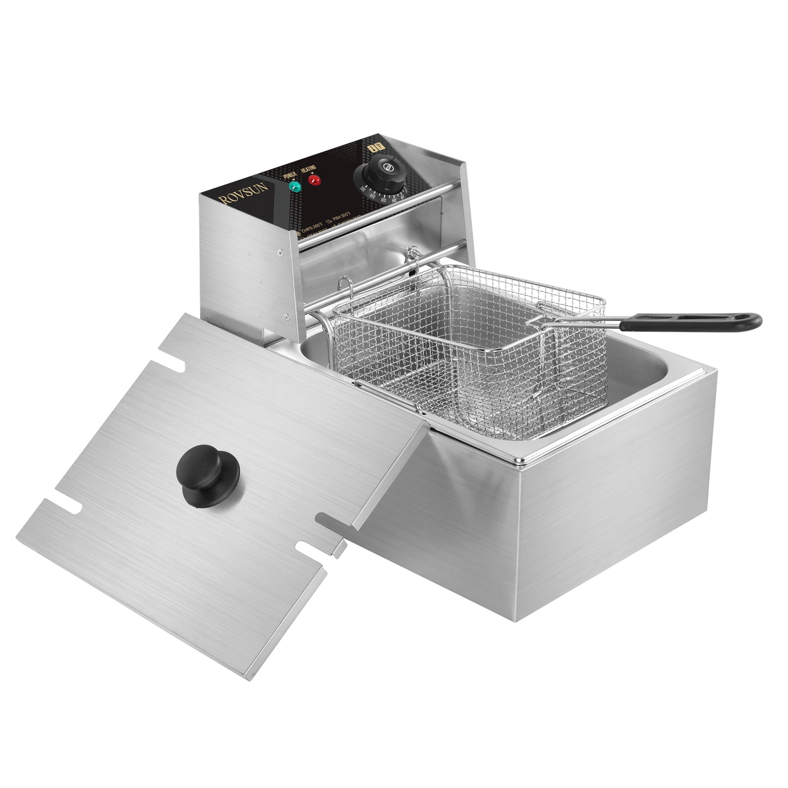 RovSun 6.48L 2500W Electric Deep Fryer, Stainless Steel