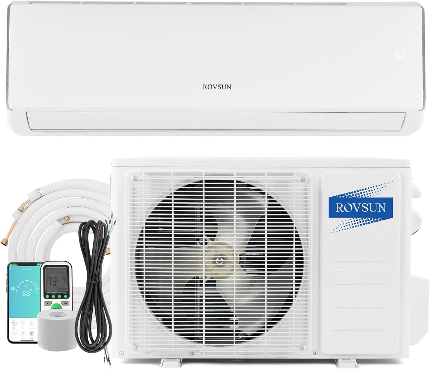 Split Ac Unit ROVSUN Zone 28000 BTU (12K+12K) /Heating System
