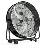 VINGLI 13000CFM High Velocity Drum Fan, 30 Inch Industrial Metal Floor Fan with Handle, Heavy Duty, 3-Speed, 360° Tilt, Air Circulator for Shop, Garage, Gym, Barn, Commercial, UL Safety Listed, Black