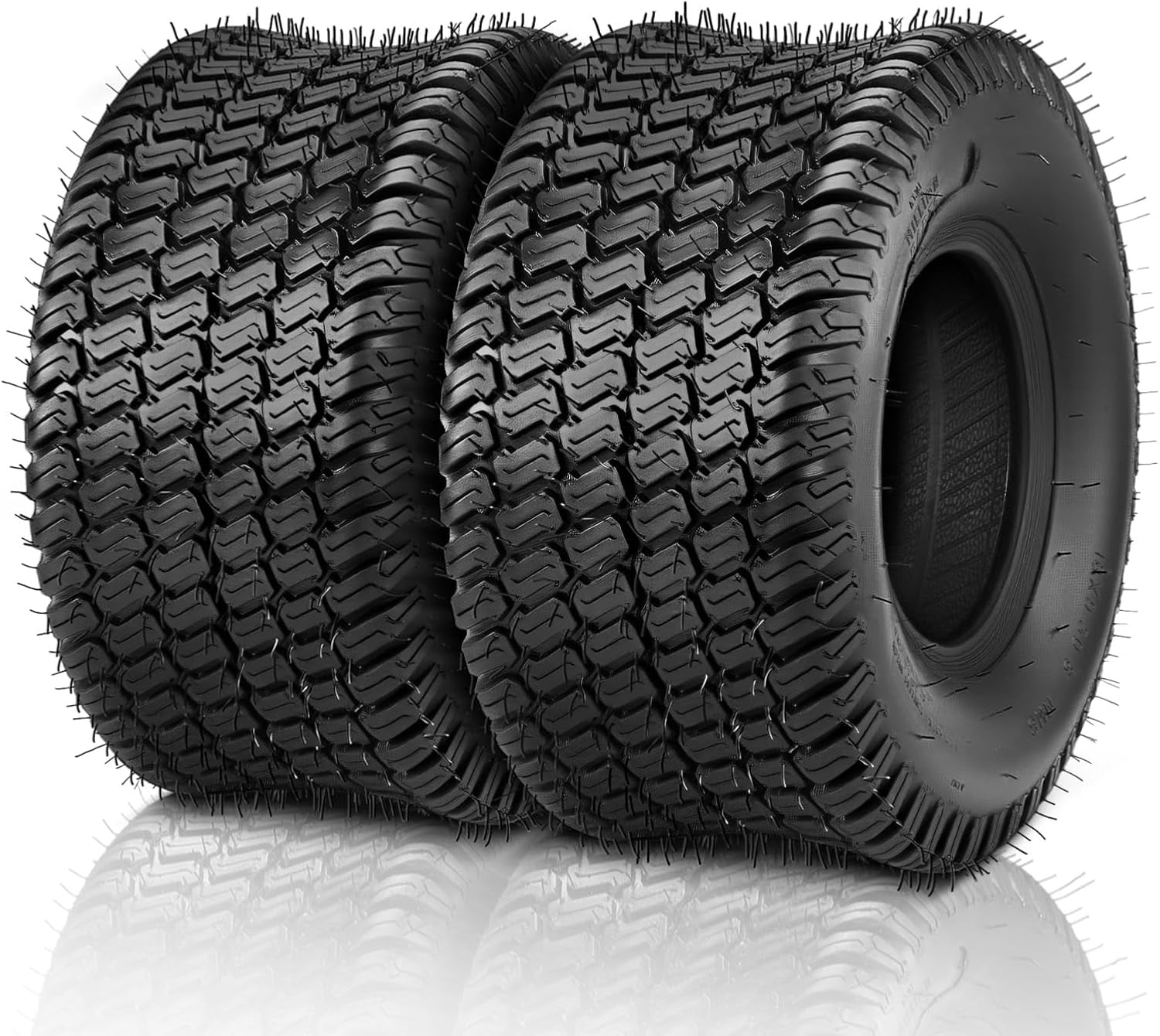 ROVSUN 18x9.50-8 Lawn Mower Tires, Set of 2 Tubeles Turf Tire for Lawn ...