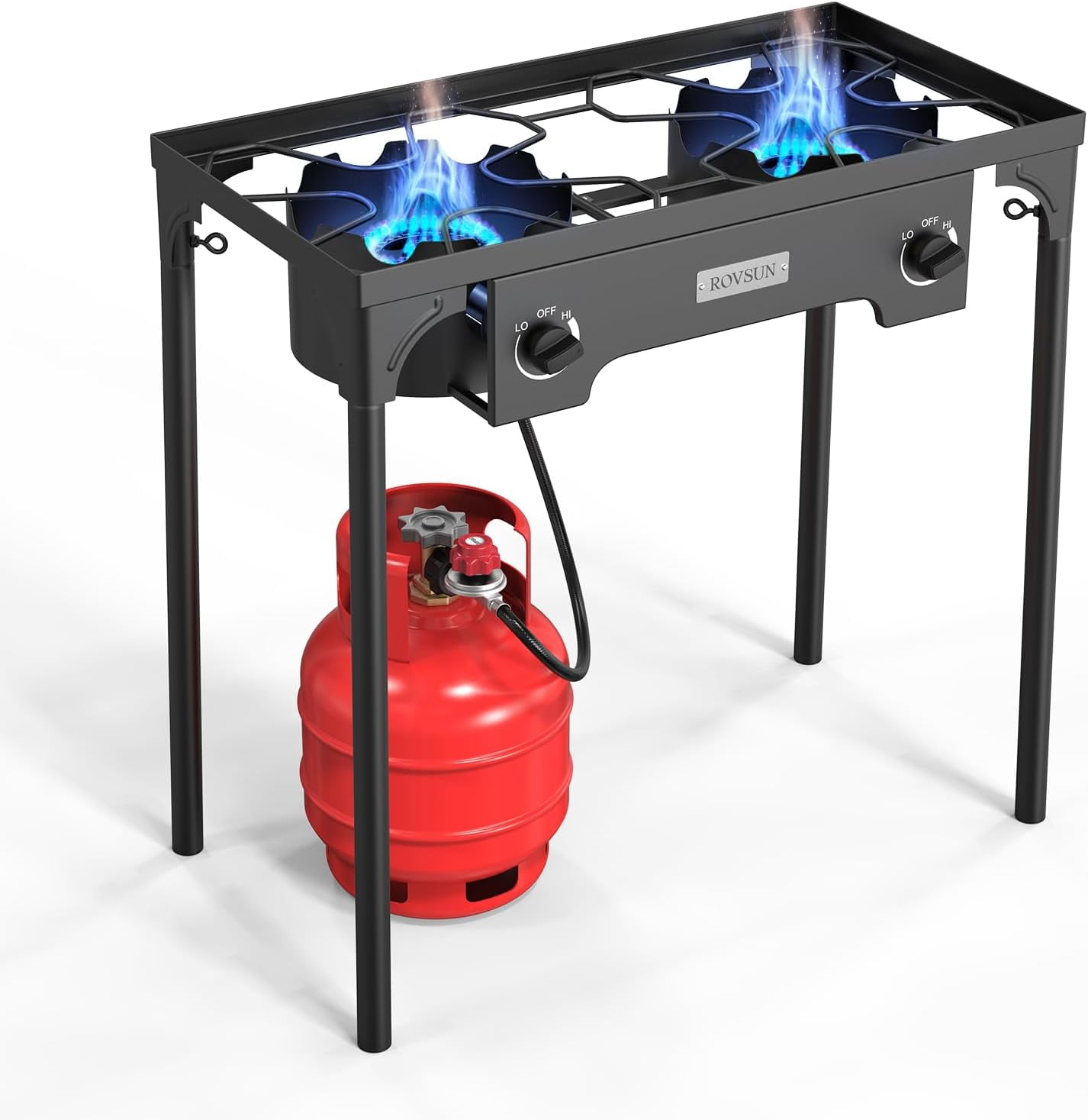 ROVSUN 2 Burner Outdoor Propane Gas Stove 150,000 BTU High Pressure ...