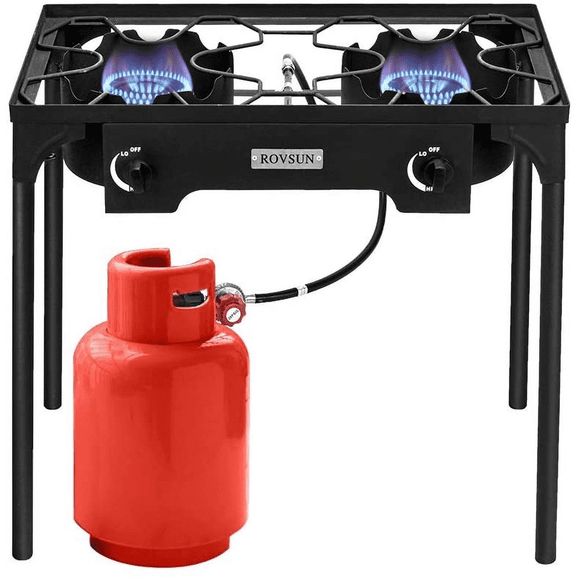 ROVSUN 2 Burner Outdoor Propane Gas Stove 150,000 BTU High Pressure Stand  Cooker for Backyard Cooking Camping Home Brewing Canning Turkey Frying, 20  PSI Regulator - Walmart.com
