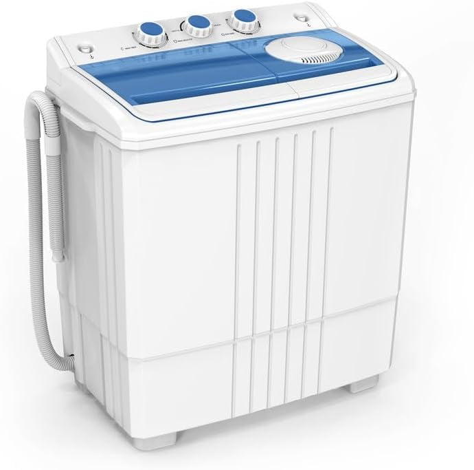 ROVSUN 21LBS Portable Washing Machine, Mini Compact Twin Tub Clothes