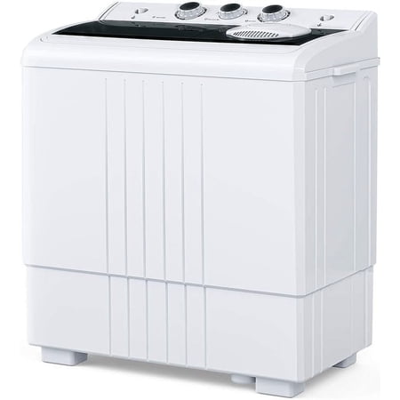 ROVSUN 21LBS Portable Washing Machine, Washer(14LBS) & Spinner(7LBS), Mini Compact Twin Tub Washer and Dryer Combo with Pump Draining for Dorms Apartments RV Camping