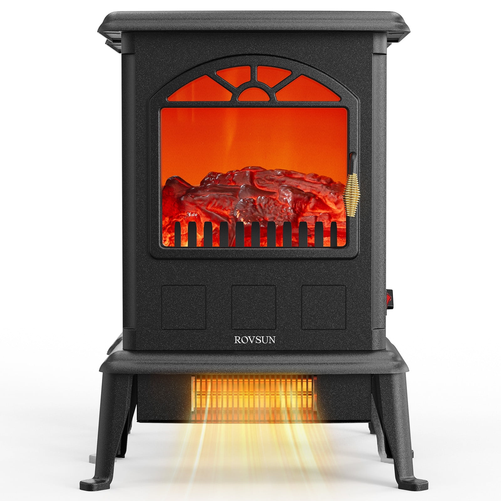 VINGLI Freestanding Electric Fireplace Stove – Realistic Flame, Remote, Safety