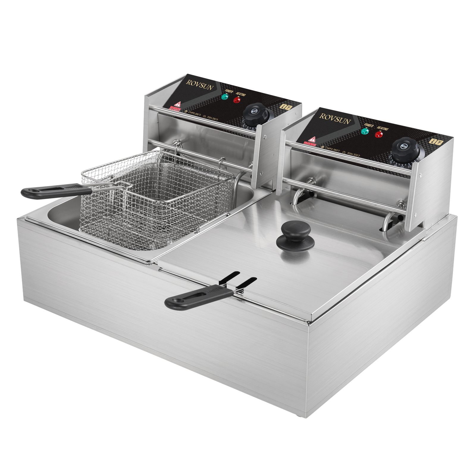 Zokop 22L 5000W Electric Deep Fryer with Single Tank for Commercial