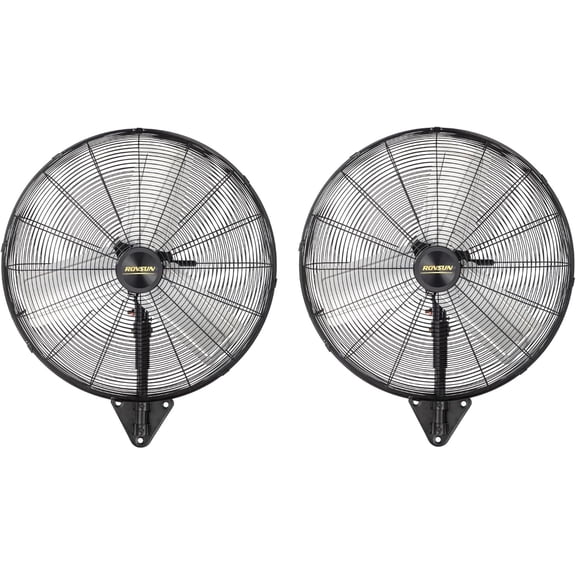 VINGLI 24" Industrial Wall Mounted Fan, High Velocity Wall Fan, Commercial Ventilation Use, 3-Speed Setting with Wide Angle Oscillating, Heavy Duty, for Garage, Warehouse, Workshop, Gym, 2-Pack