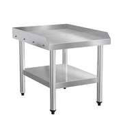 ROVSUN 24" L*30" W*26" H Stainless Steel Equipment Stand with Wheels, Commercial Heavy Duty Grill Stand Table with Adjustable Undershelf for Restaurant, Home and Hotel Kitchen