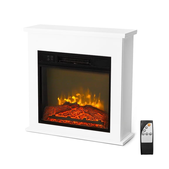 VINGLI 25''W Electric Fireplace Heater with Mantel 1400W White
