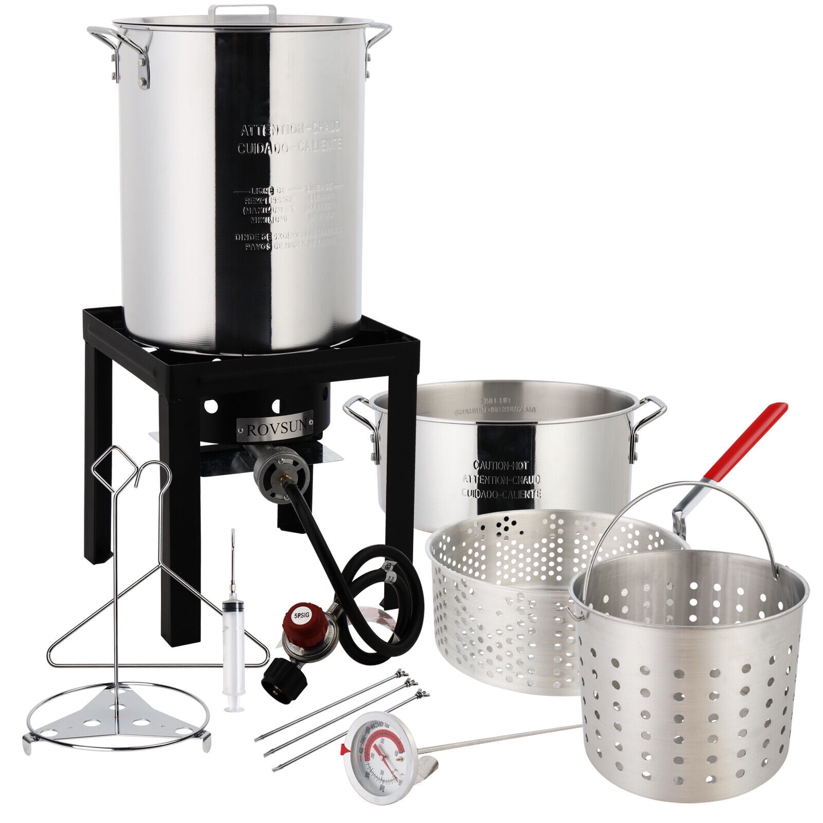 ROVSUN 30QT Aluminum Turkey Deep Fryer & 10QT Fish Fryer Kit w ...