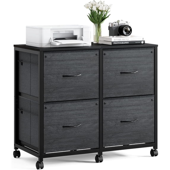 ROVSUN 4-Drawer Rolling File Cabinet, Mobile Printer Stand with Fabric ...