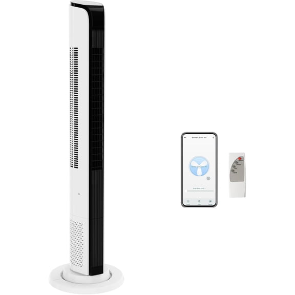 VINGLI 42" Tower Fan for Bedroom, Smart Floor Fan with APP & Remote Control, 3 Modes, 3 Speeds, Standing Fan with Oscillating, 12H Timer, Quiet Fan for Cooling Home Office