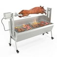 thumbnail image 1 of RovSun 46 Electric Rotisserie Grill 176 lbs Capacity 25w Pig Lamb Spit Roaster Rotisserie w/Lockable Wheels Wind Baffle with Adjustable Height, 1 of 8