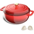 thumbnail image 1 of ROVSUN 7.5 Quart Enameled Cast Iron Dutch Oven with Lid, Dual Handles, Oven Safe up to 500°F or on Stovetop, Compatible for Braising, Stews, Roasting, Bread Baking- Sage Green, 1 of 9