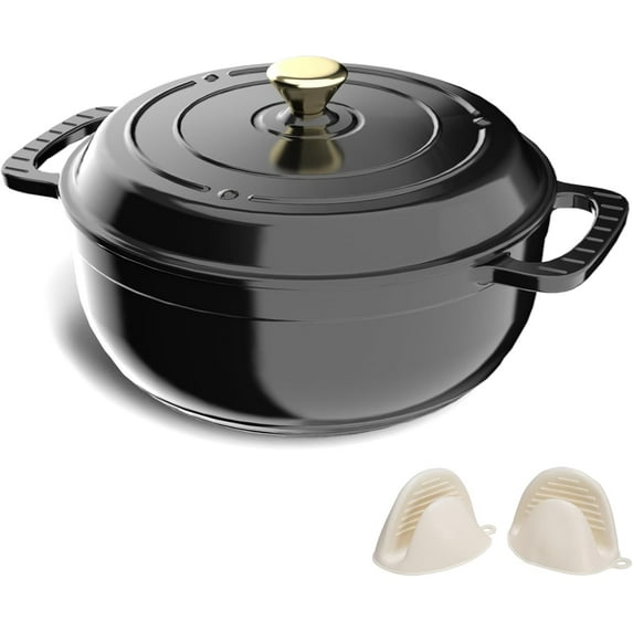 ROVSUN 6 Quart Enameled Cast Iron Dutch Oven with Lid, Dual Handles, Oven Safe up to 500°F or on Stovetop, Compatible for Braising, Stews, Roasting, Bread Baking- Sage Green