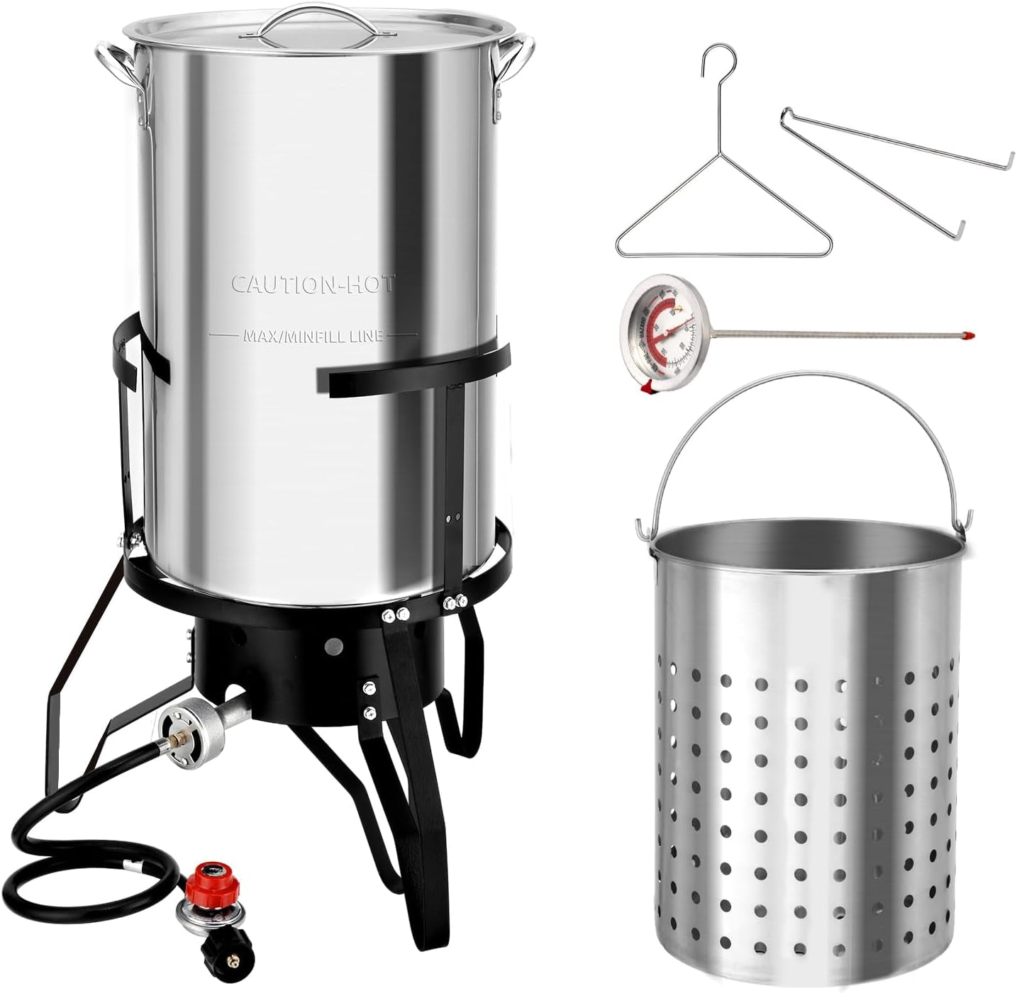 ROVSUN 50QT Turkey Fryer with 54,000BTU Propane Stove, Stainless Steel