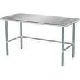 thumbnail image 1 of ROVSUN 60" X 24" Open Base Stainless Steel Table, NSF Commercial Heavy Duty Prep & Work Table,Metal Table for Kitchen, Restaurant, Home, Hotel, Garage, Laundry, 1 of 8