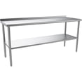 thumbnail image 1 of ROVSUN 72'' x 24'' Stainless Steel Table for Prep with Backsplash, 1 of 8