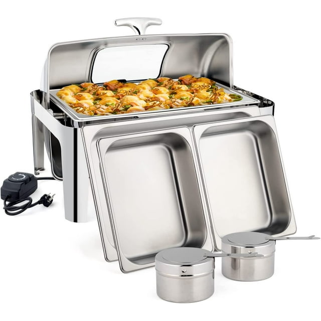 ROVSUN 9 QT Stainless Steel Chafing dish Buffet Set with Electric