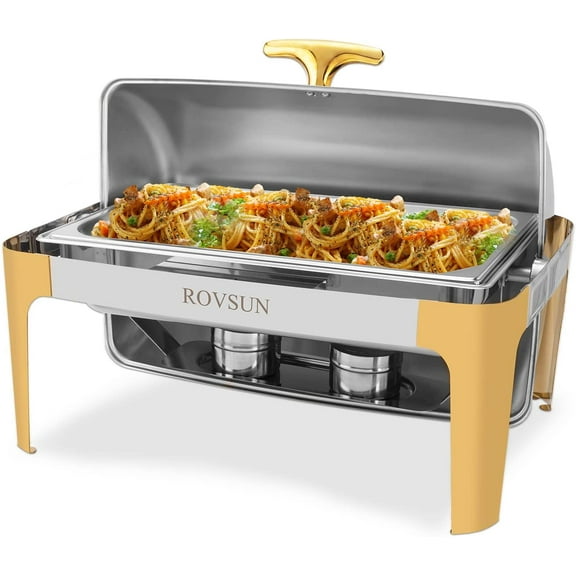 RovSun 9 qt Stainless Steel Chafing Dish with Fuel Holder