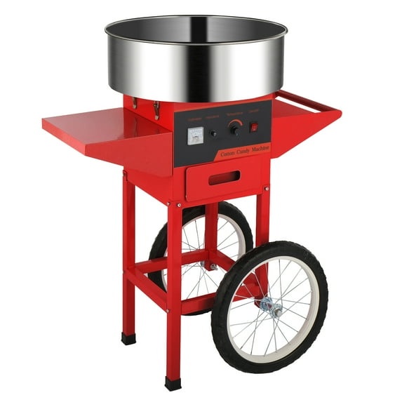 ROVSUN 950W Commercial Cotton Candy Machine, Red, Cart Type
