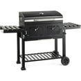 thumbnail image 1 of ROVSUN Charcoal Grill with Two Foldable Side Tables, Extra Large Cooking Area of 794 SQIN, Two Individual Lifting Charcoal Trays, Pull-out Ash Tray, Perfect BBQ Grill for Outdoor Picnic, Black, 1 of 8