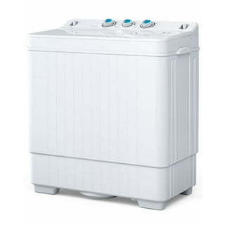 HOMCOM 2-In-1 Full Automatic Portable Washing Machine and Spin Dryer,  1.38Cu Ft Compact Laundry Washer with Wheels, Built-in Gravity Drain, White
