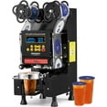 thumbnail image 1 of ROVSUN Cup Sealing Machine, Fully Automatic Cup Sealer Machine, Electric Cup Sealing Machine with LCD Intelligent Display for Bubble Milk Tea Coffee, 500-650 Cups/H, 88/89/90/95 mm Cup, Black, 1 of 7