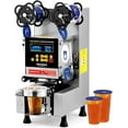 thumbnail image 1 of ROVSUN Cup Sealing Machine, Fully Automatic Cup Sealer Machine, Electric Cup Sealing Machine with LCD Intelligent Display for Bubble Milk Tea Coffee, 500-650 Cups/H, 88/89/90/95 mm Cup, Black, 1 of 15