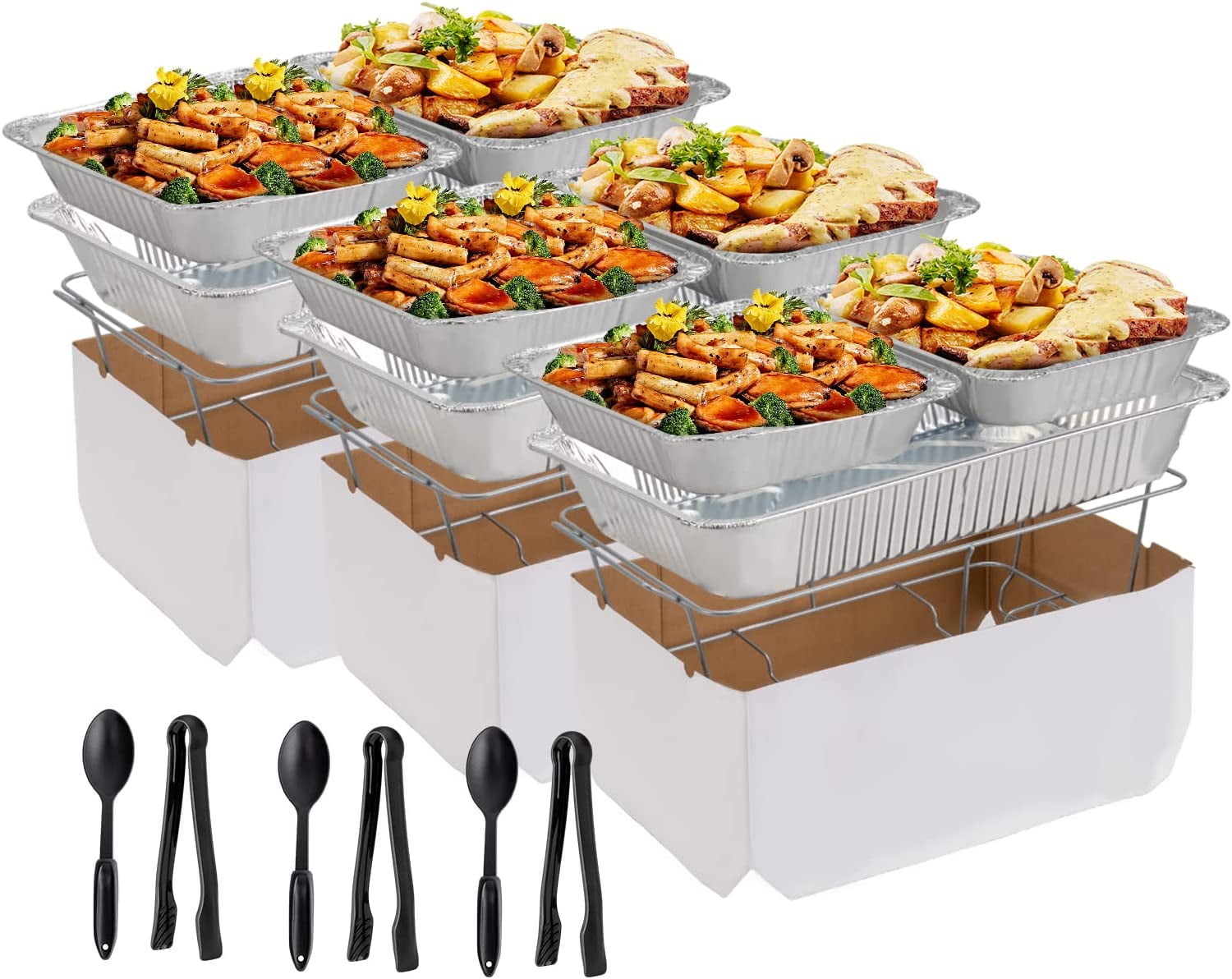 Disposable Chafing Dish Buffet Set - 39 Piece Food Warmers for Parties  Buffet Se