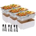 ROVSUN Disposable Chafing Dish Buffet Set with Wind Guard, Buffet Servers and Warmers,27 Pieces