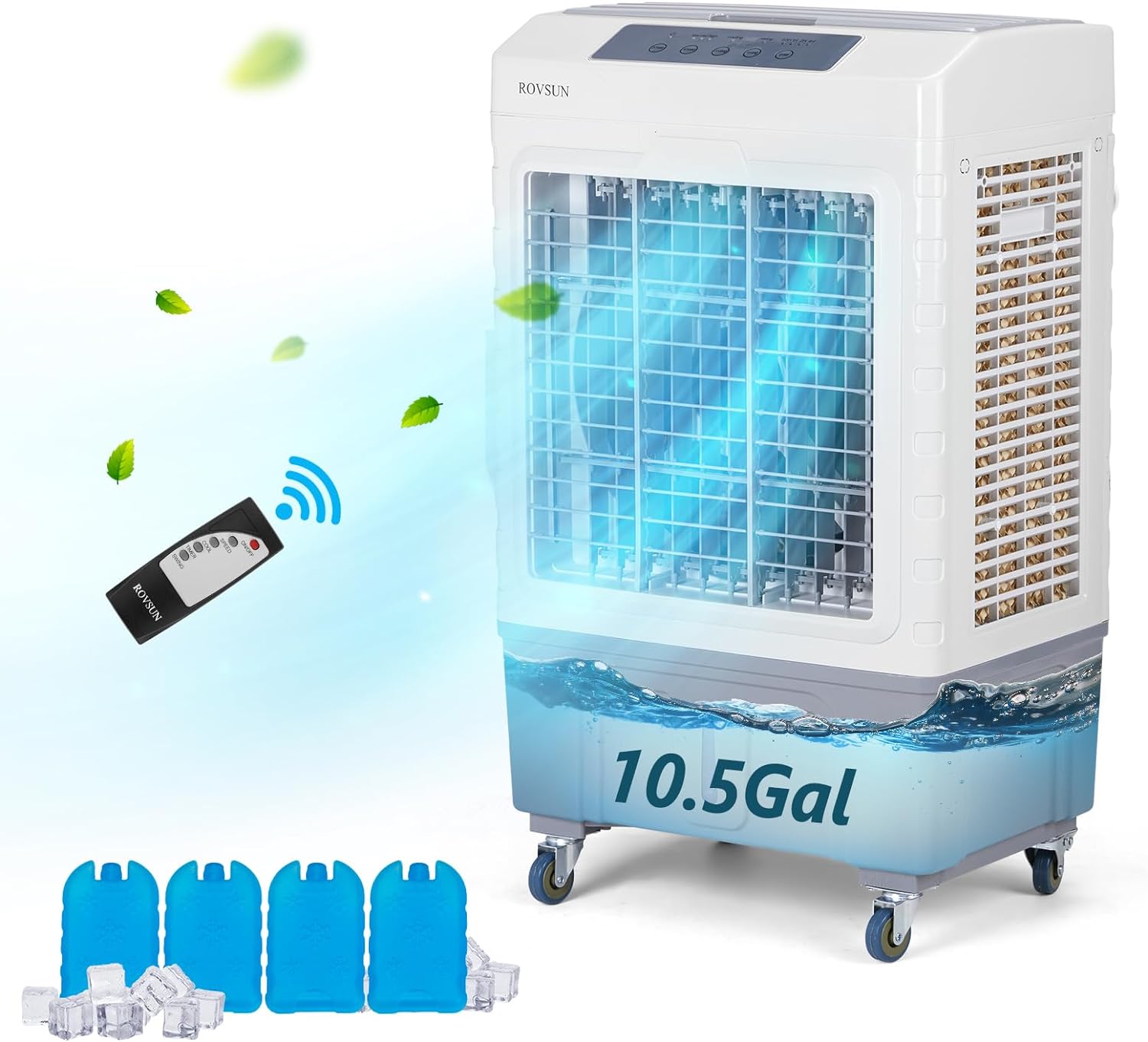 ROVSUN Portable Air Cooler, 2600CFM Evaporative Swamp Cooler with 10