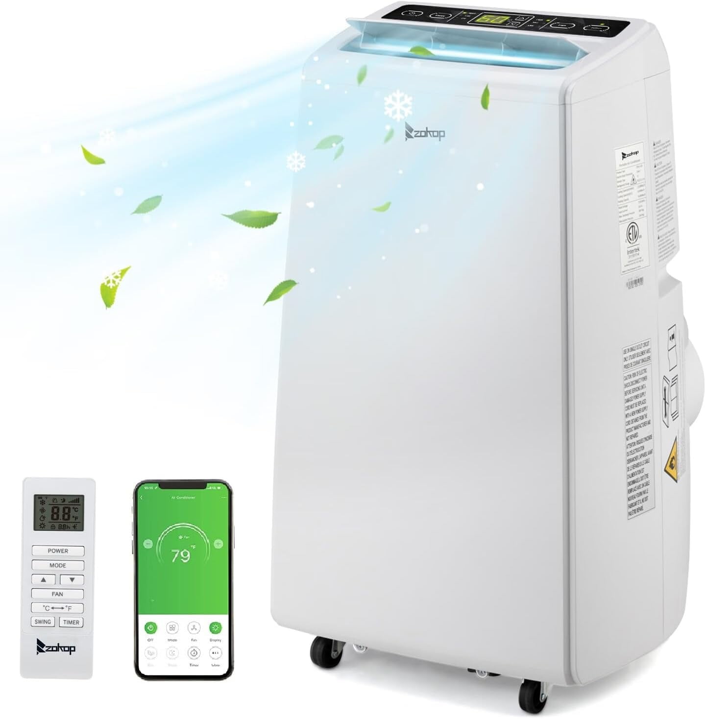 ROVSUN WiFi Enabled 13000BTU(ASHRAE) / 8800BTU(SACC) Portable Air