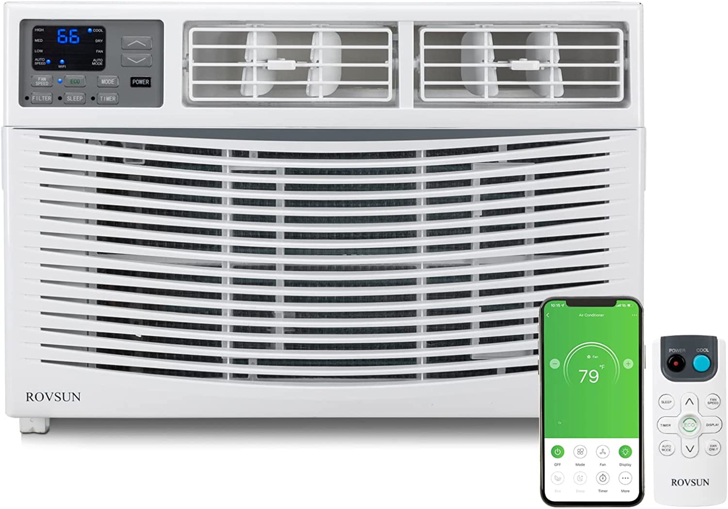 ROVSUN 10000 BTU Wifi Enabled Window Air Conditioner, Large Room Cooling, Easy Install Needed