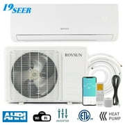 ROVSUN Wifi Enabled 12,000 BTU Mini Split AC/Heating System with Inverter, 19 SEER 115V Energy Saving Ductless Split-System Air Conditioner with Pre-Charged Condenser, Heat Pump & Installation Kit