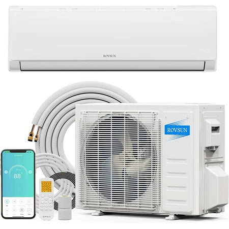 VINGLI Wifi Enabled 24,000 BTU Mini Split AC/Heating System with Inverter, 21 SEER 230V Energy Saving Ductless Split-System Air Conditioner with Pre-Charged Condenser, Heat Pump & Installation Kit