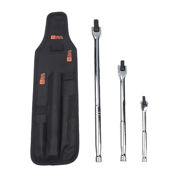 ROVTECT 3 Piece Socket Wrench Set Swivel Head with 14 38 12 Drive Ratchet Spanner Tool