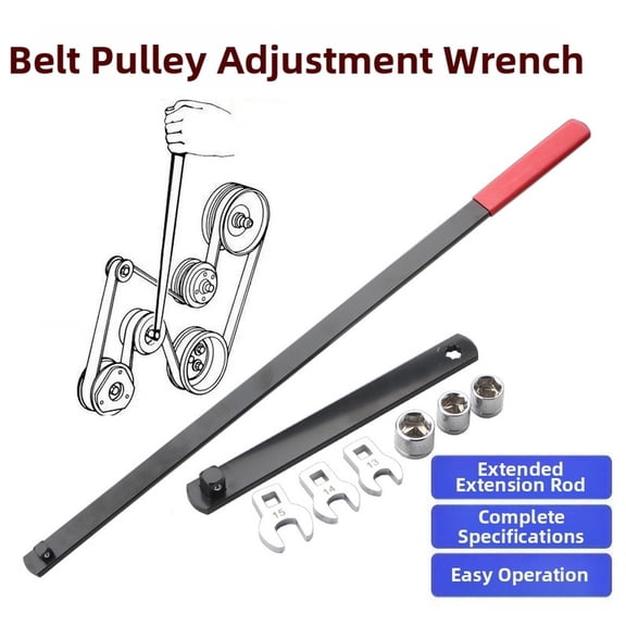 ROVTECT 8Pcs Extended Idler Pulley Wrench Set Chrome Vanadium Steel Socket Wrench