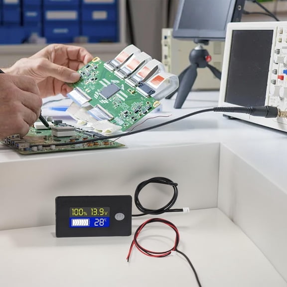 ROVTECT Multi Functional Battery Voltage Meter With Alarm And Temperature Sensor