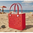 thumbnail image 1 of ROVTIULI Home Beach Bag 2025 Pvc Reinforced Compartment Mesh Hole Punch Tote For Storage, 1 of 6