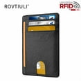 thumbnail image 1 of ROVTIULI Slim Minimalist Front Pocket RFID Blocking Leather Wallets for Men and Women - Black, 1 of 7