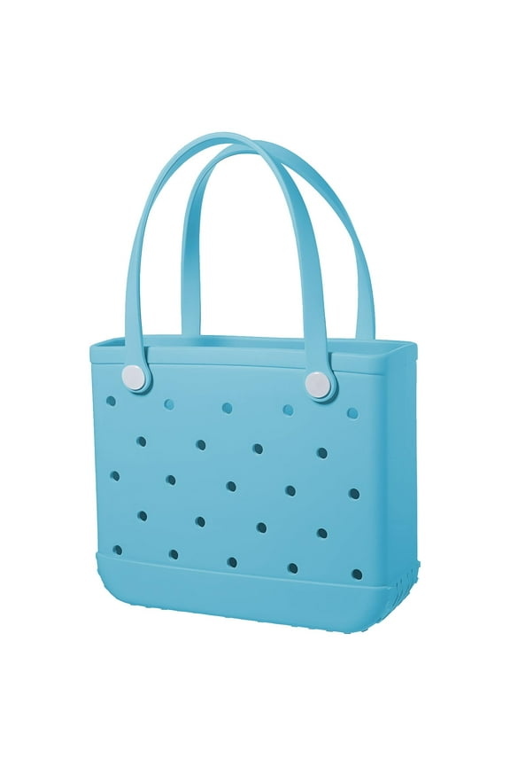 Waterproof Sandproof Beach Tote Bag – Portable Plastic & Rubber Washable Bag for Women, Perfect for Beach, Pool, Boat, Travel, Sports, Groceries, Outdoor Getaways