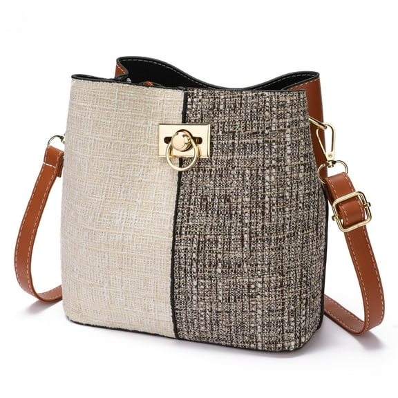 ROVTIULI Women’s Crossbody Fabric Bucket Bag - Trendy Satchel Handbag with Adjustable Shoulder Strap for Everyday Use