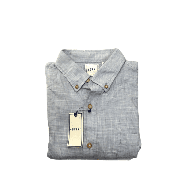 Rowm ROWM shirts for men 100% COTTON LIGHT BLUE L. - Walmart Business Supplies