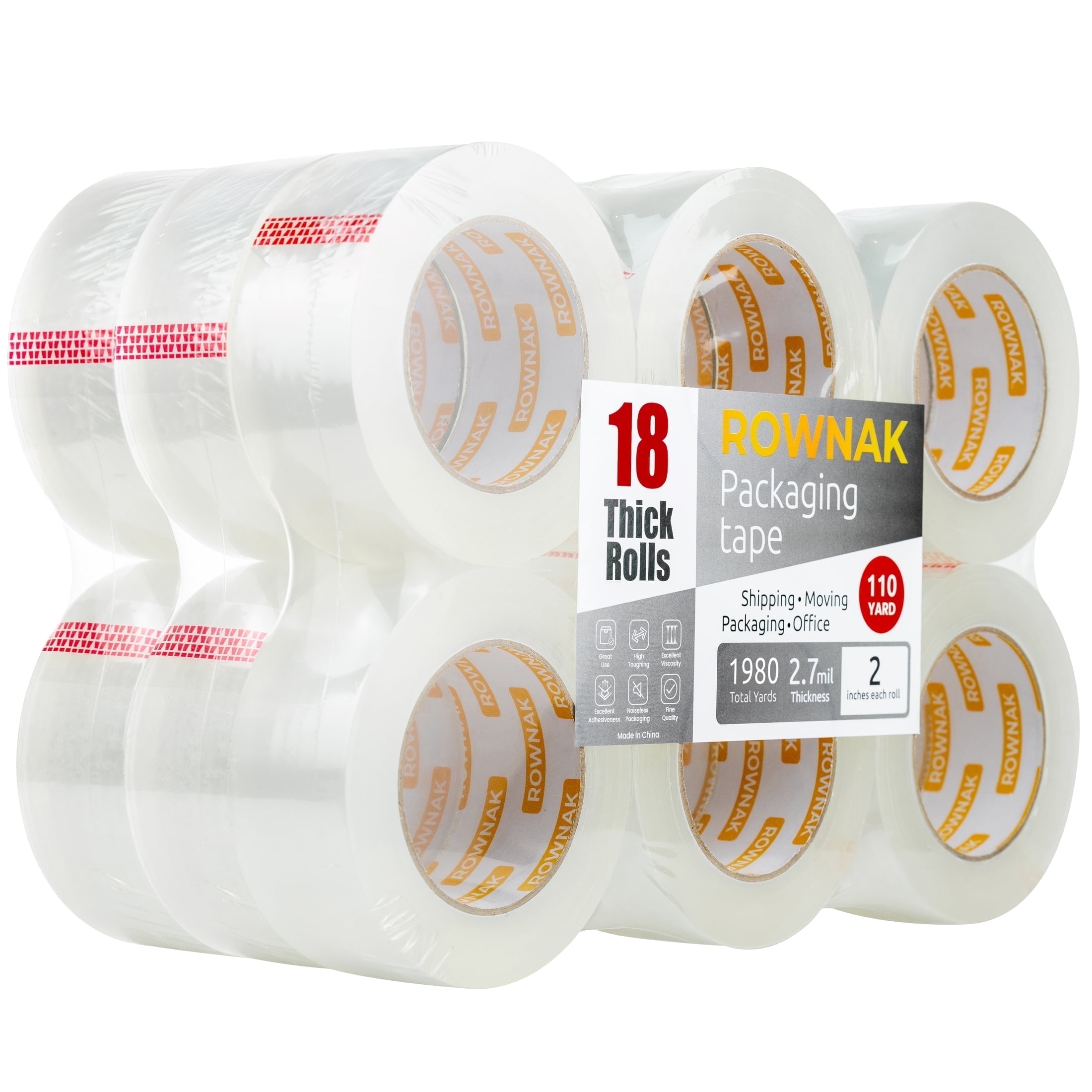 Shipping Depot 6 Rolls Clear Packing Tape – 2" X 110 Yards Per Roll – Carton Sealing Tape