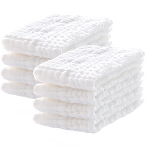 ROXANEPIG 8 Pack Muslin Burp Cloths for Baby, 100% Organic Cotton Baby Washcloths for Boys Girls Large 20''X10'' Super Soft and Absorbent