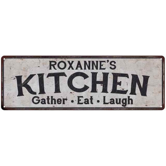 ROXANNE's Kitchen Rustic Chic Decor Gift 8x24 Sign 108240051852