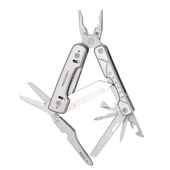 ROXON S802 16 in 1 Multitool Phantom Updated Version Multi Tool Pliers and scissors with Replaceable Knife and Wire Cutte (S802S)