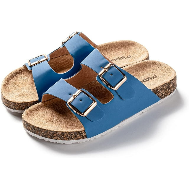 ROXONI Girls Comfort Sandals Double Buckle Adjustable Slip on Summer ...