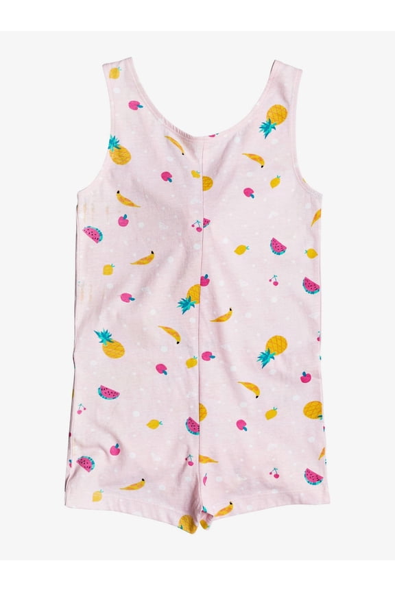 GIRLS ROMPER - REMEMBER SZ 5 - COVER UP FRUITS PINK GRAPHIC STRAPPY